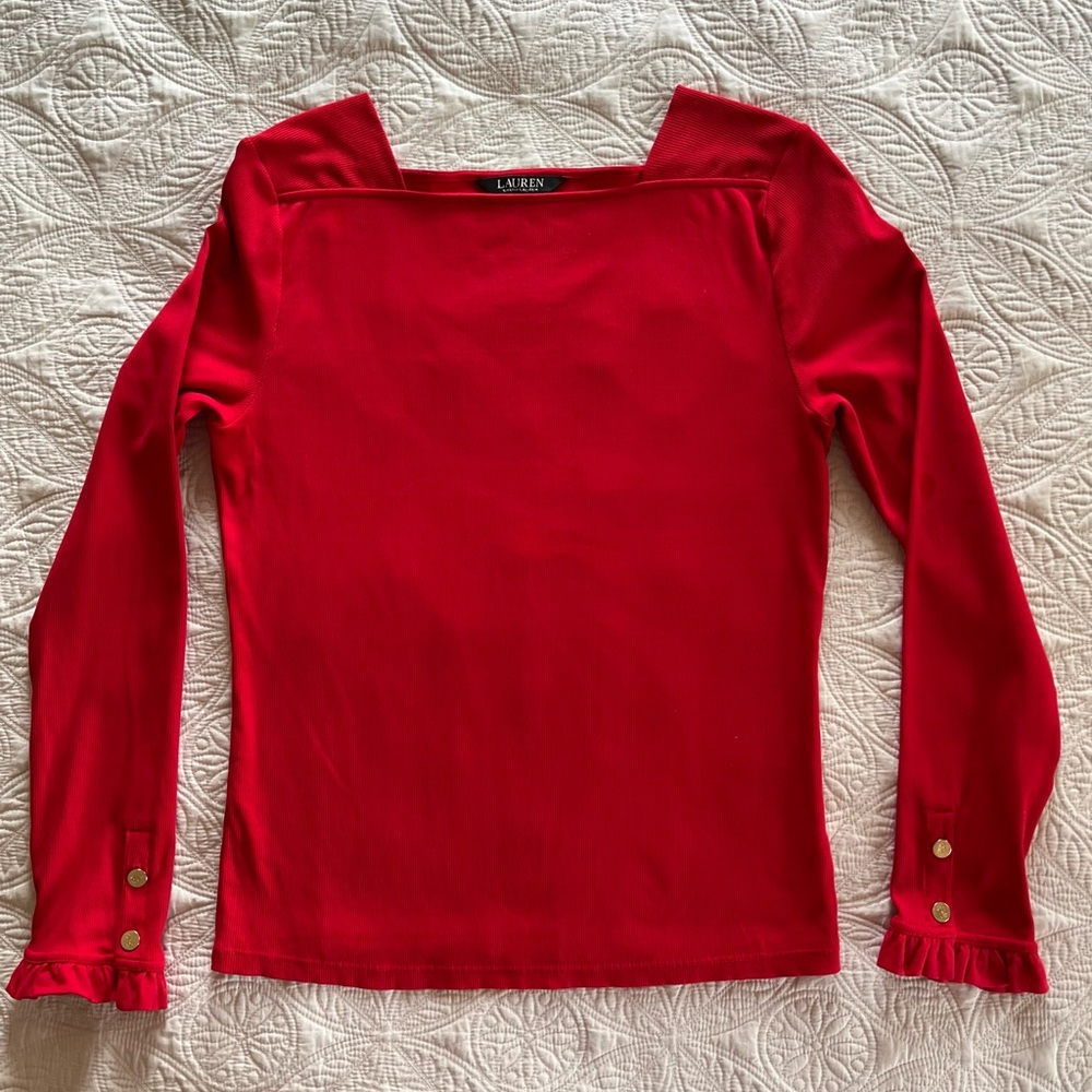 Ralph Lauren red knit top